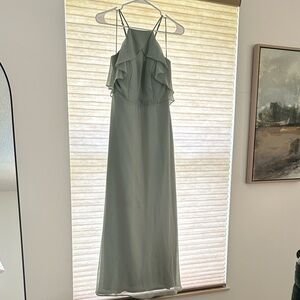Birdy Grey Sage Green Ruffle Maxi Dress